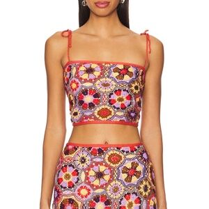 Agua Bendita X Revolve Vicky Crop Top in Floral Multi